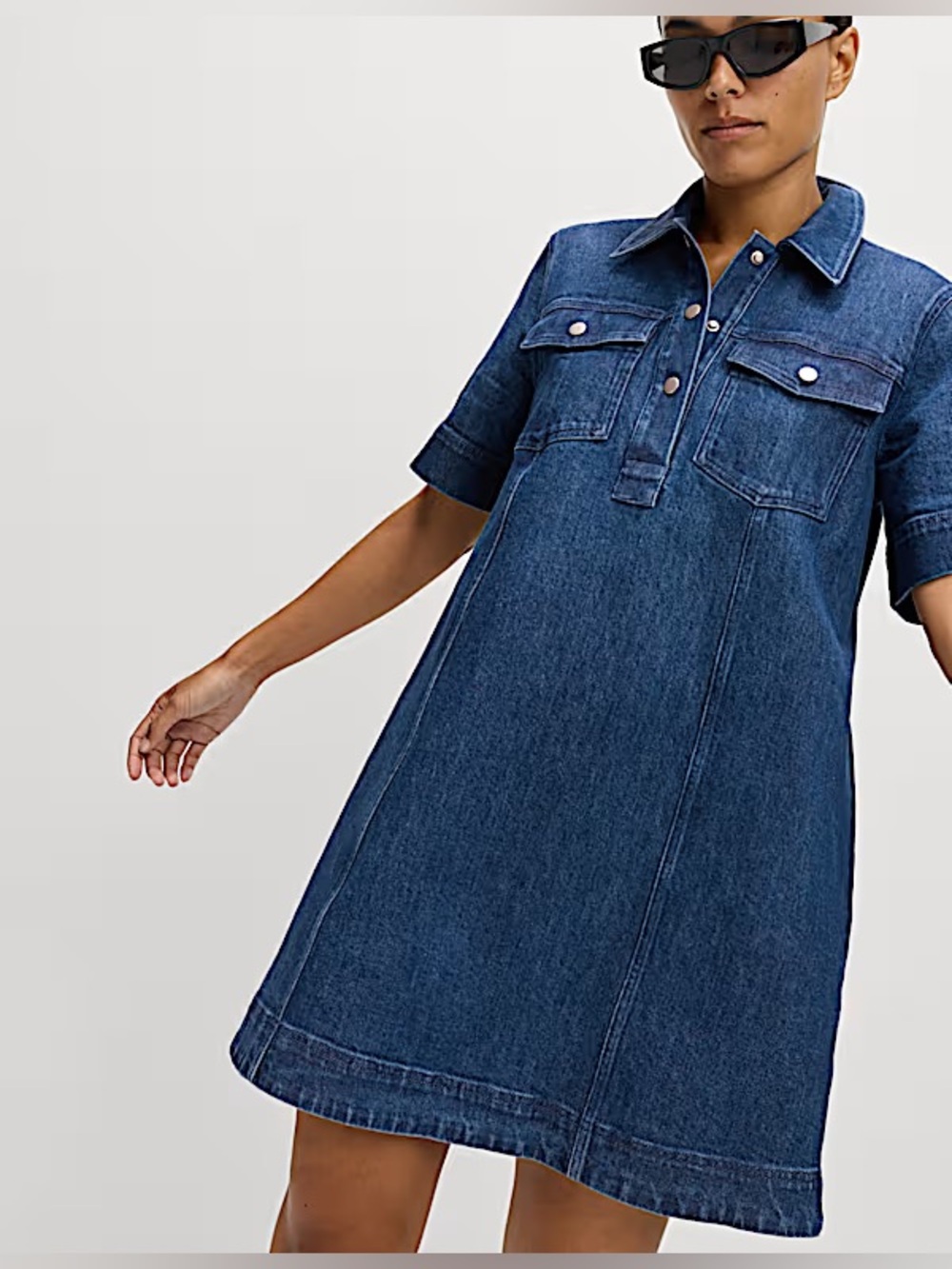 M&S Autograph Mini Denim Shirt Dress